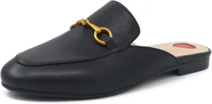 Mules for Women, Round Toe Backless Slip On Mule Flats Loafers Backless Faux Fur Slides Mules Shoes