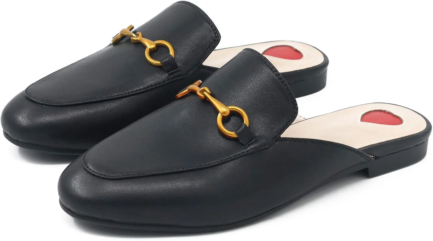 Mules for Women, Round Toe Backless Slip On Mule Flats Loafers Backless Faux Fur Slides Mules Shoes