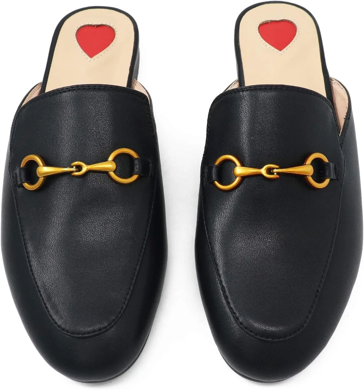 Mules for Women, Round Toe Backless Slip On Mule Flats Loafers Backless Faux Fur Slides Mules Shoes