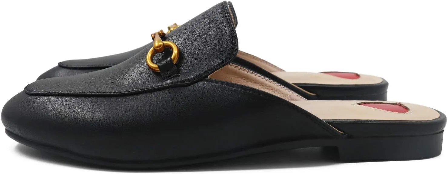 Mules for Women, Round Toe Backless Slip On Mule Flats Loafers Backless Faux Fur Slides Mules Shoes