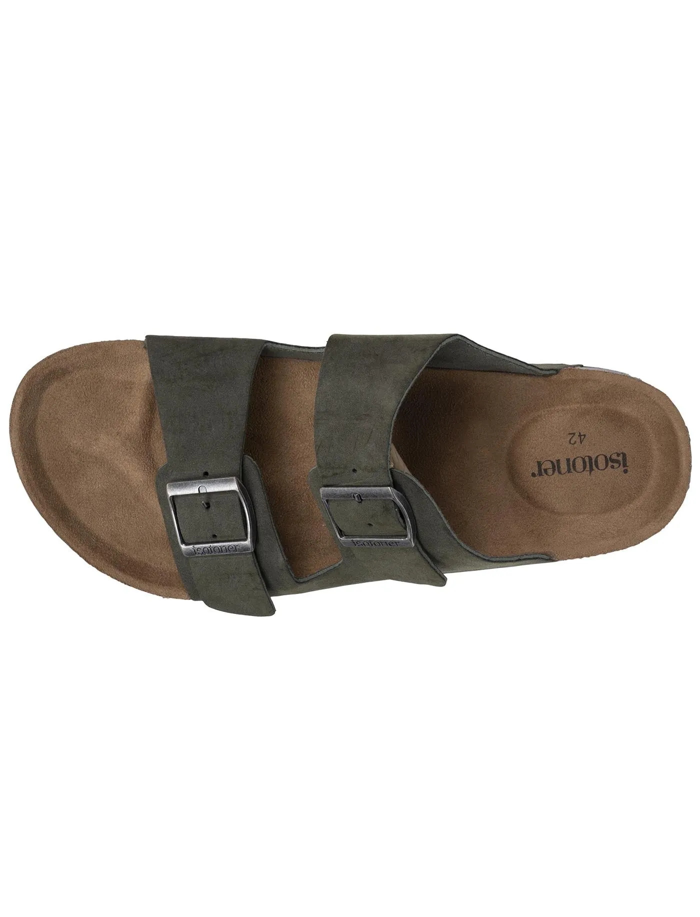 Mules sandales Homme double bride Kaki