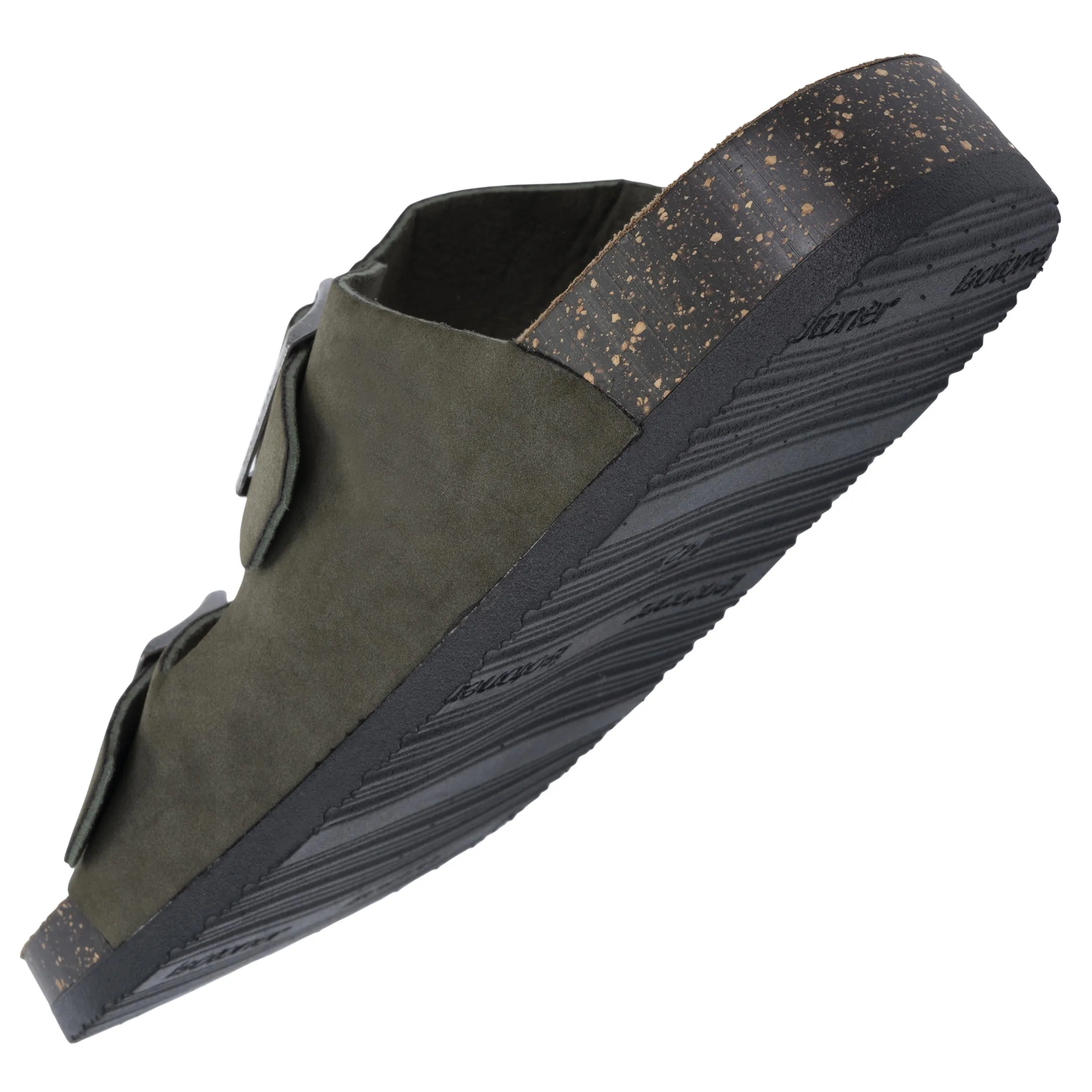 Mules sandales Homme double bride Kaki