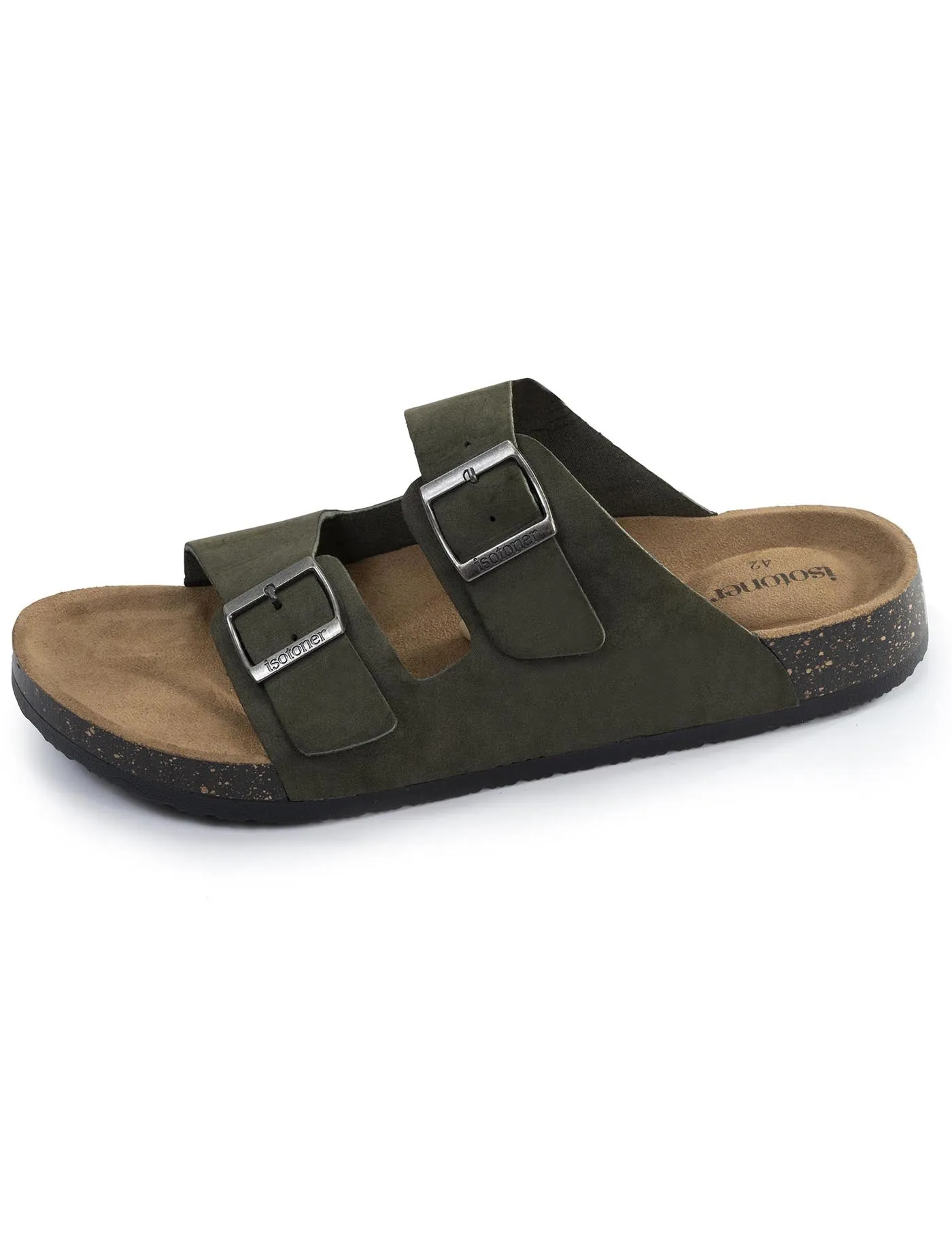 Mules sandales Homme double bride Kaki