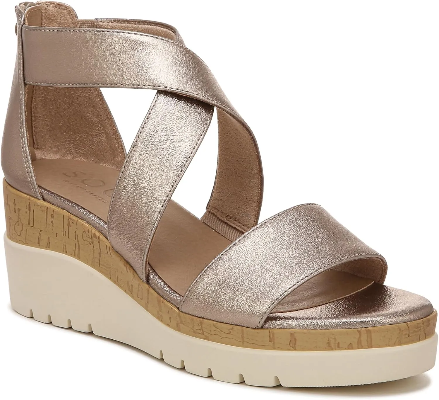 Naturalizer Soul Women's Goodtimes Crisscross Strappy Wedge Sandal