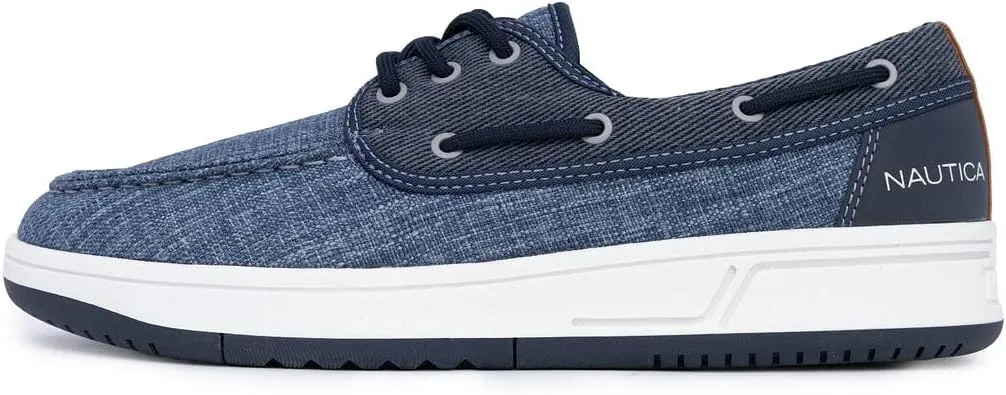 Nautica Men's Casual Boat Shoes, Moc-Toe Loafers with Cushioned Insole, Deck Fashion Sneaker
