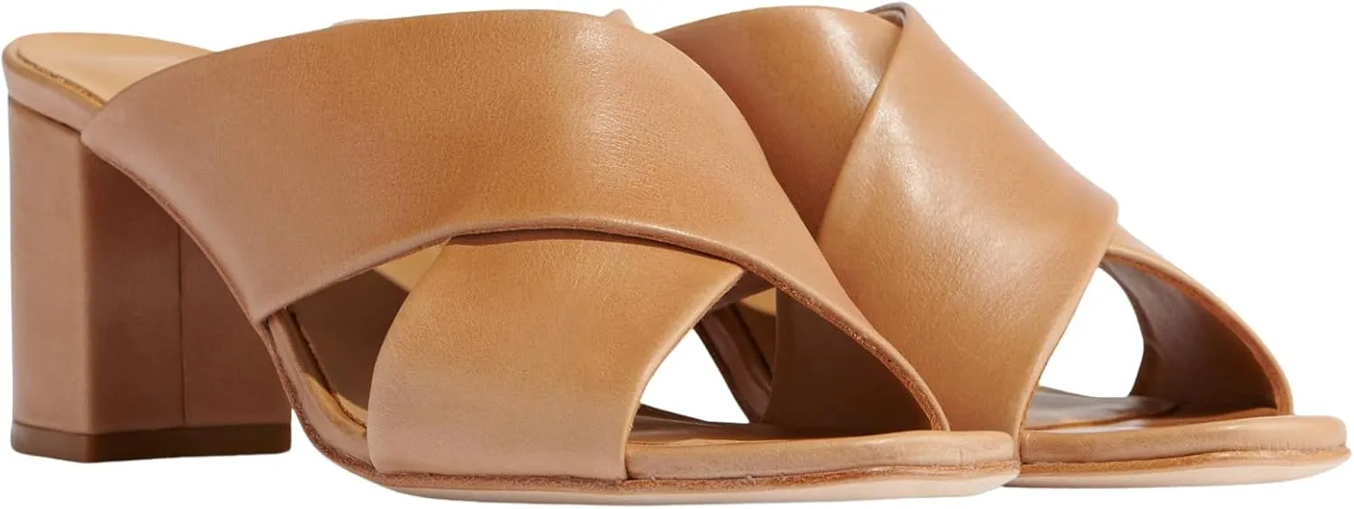 Nisolo Women's Carina Cross Strap Mule Heeled Sandal