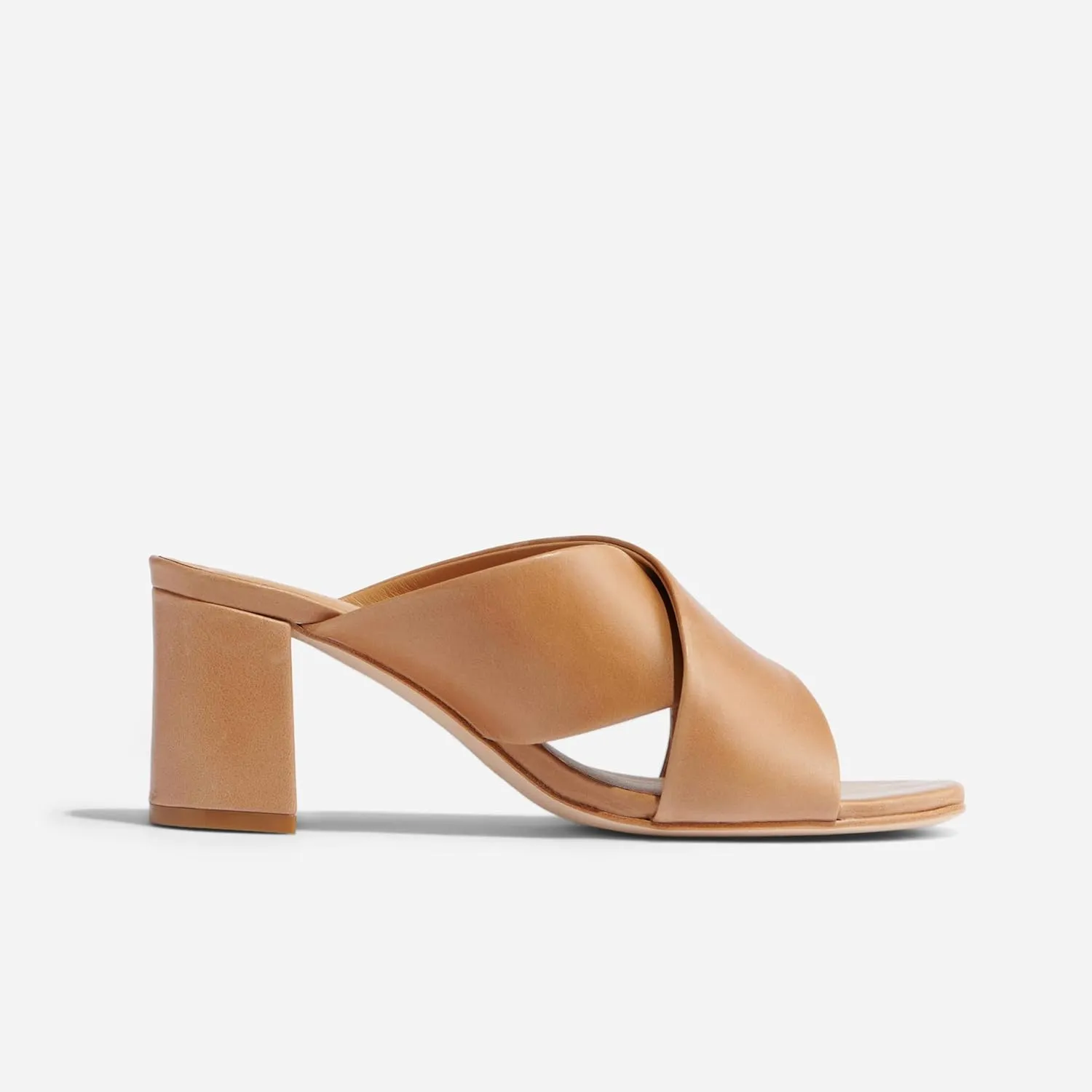 Nisolo Women's Carina Cross Strap Mule Heeled Sandal