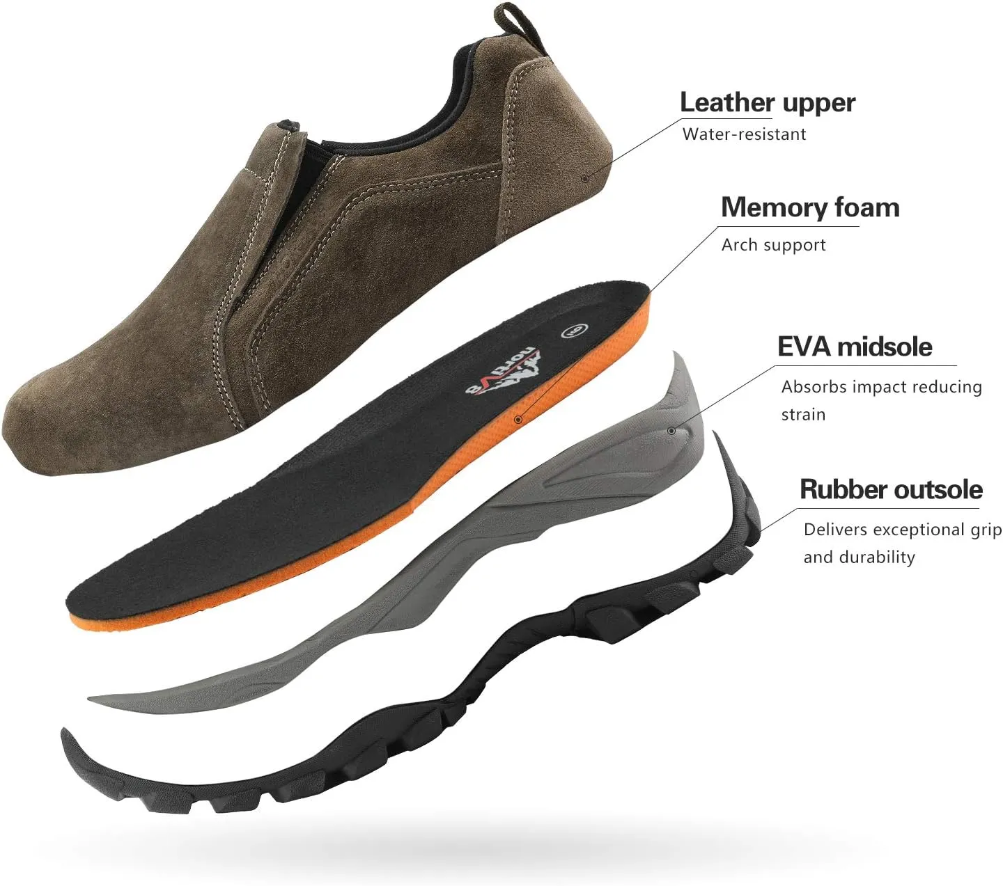 NORTIV 8 Men's Slip On Loafer Walking Shoes