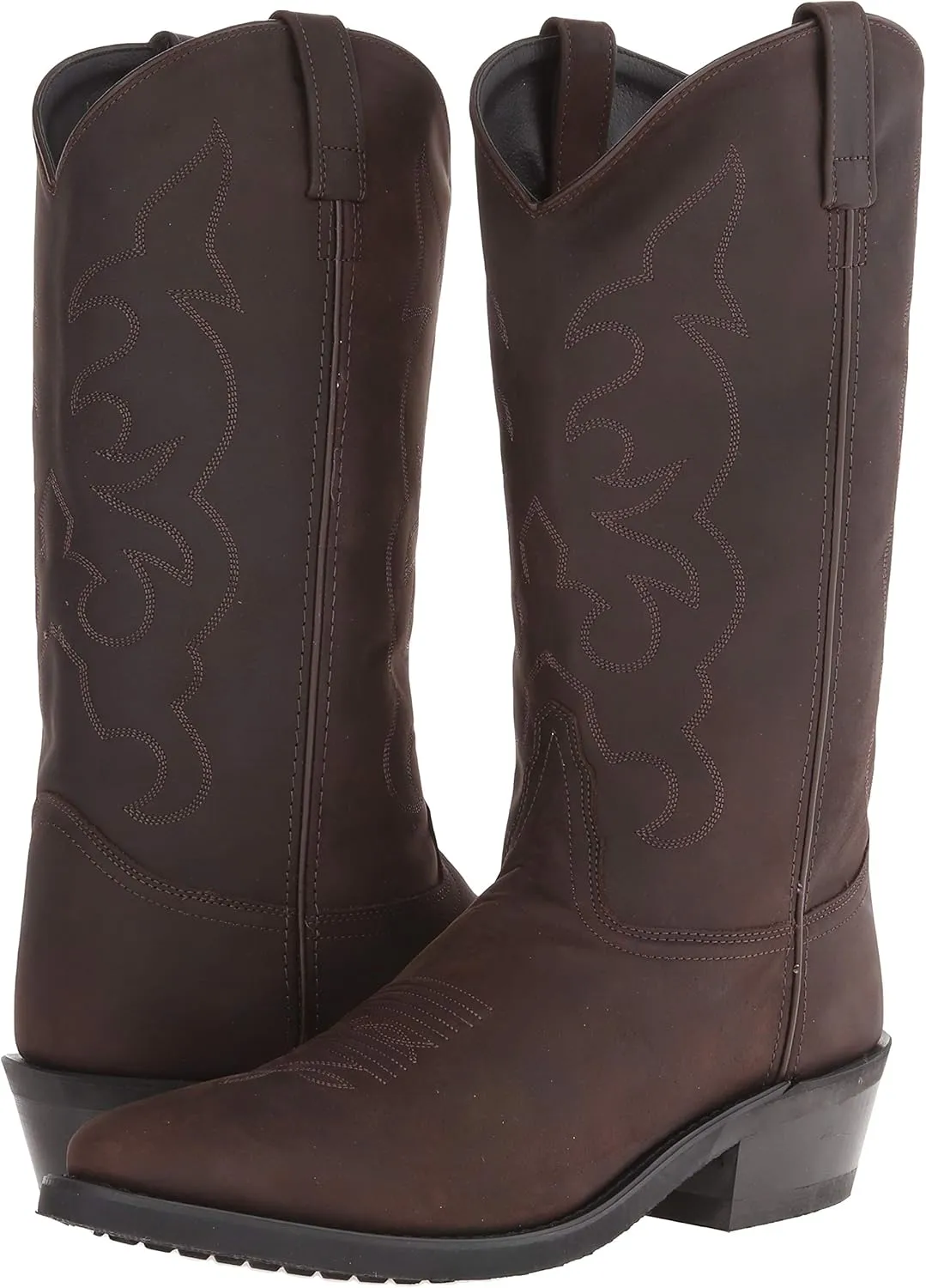 Old West Boots Men's Stitched Cushioned Round Toe Cowboy Western Boots