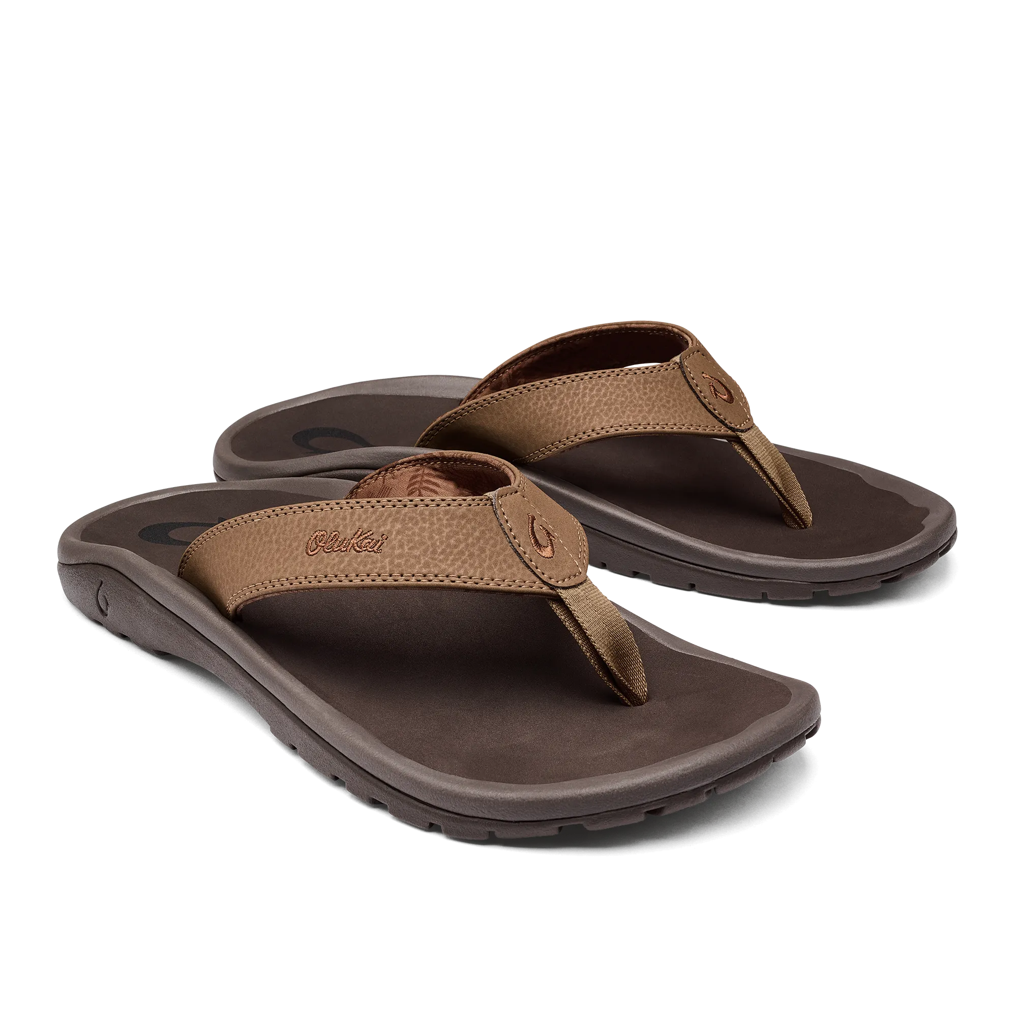 OLUKAI 'OHANA MENS SANDAL - TAN/DARK JAVA