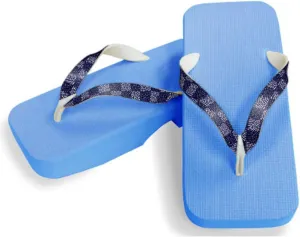 [One Step] [Hajime] Geta Geta Clogs, Soft and Water Resistant, Made of Sponge, 11.2 inches (28.5 cm), SB/Checkered Shark Small Pattern x Navy Blue, Checkered Shark Small Pattern x Navy Blue,