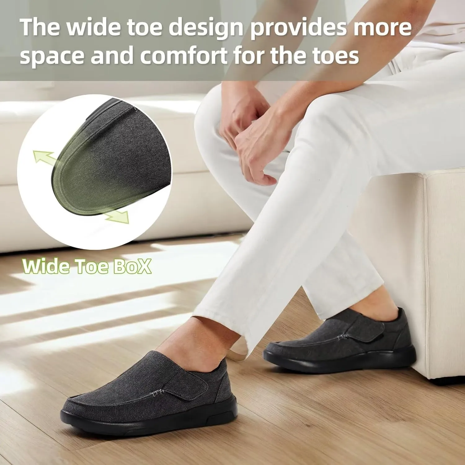 OrthoComfoot Mens Orthopedic Slippers Shoes with Arch Support: Plantar Fasciitis House Slip On Loafers, Comfortable Moccasin Mule Clogs for Indoor Outdoor