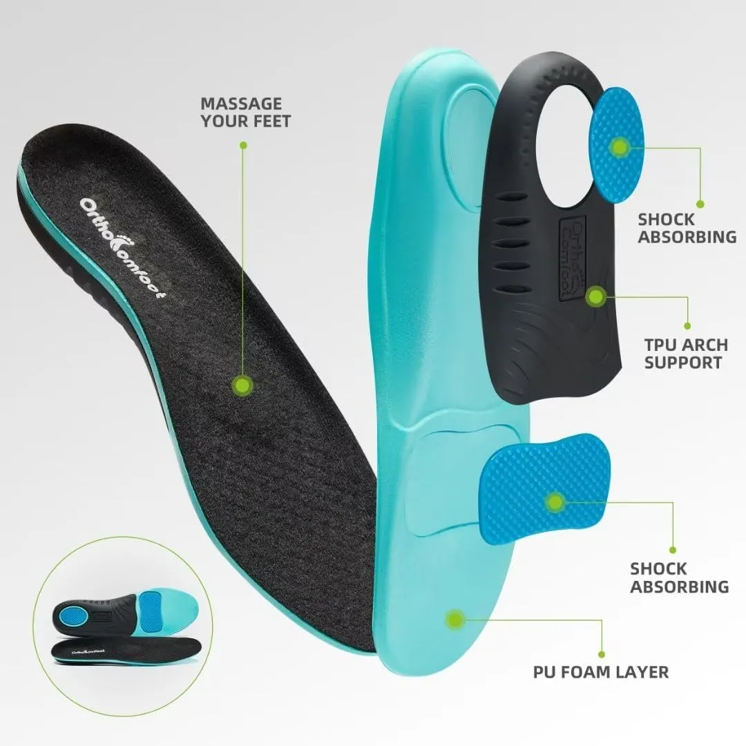 OrthoComfoot Men's Orthopedic Slippers Walking Shoes with Arch Support: Slip On Loafers for Plantar Fasciitis, Casual Flat Feet Hook and Loop Mule Clogs for Foot and Heel Pain Relief