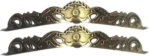 Pair Metal Toe Caps/Tips Western Filigree O/S Brass