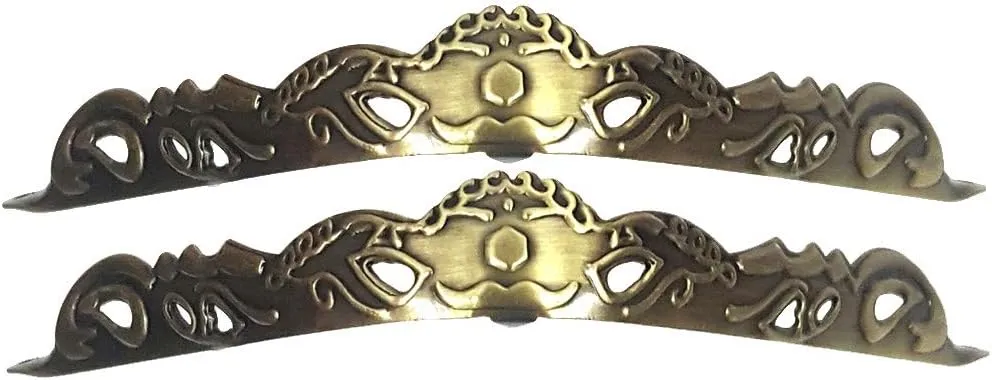 Pair Metal Toe Caps/Tips Western Filigree O/S Brass