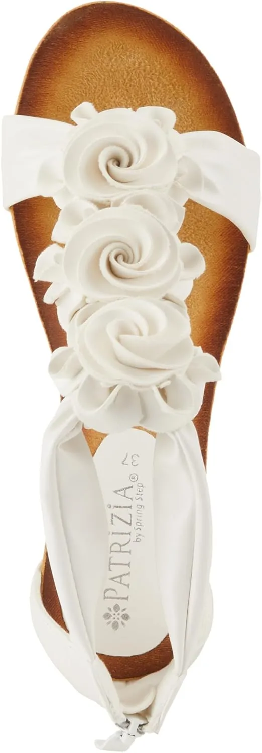 PATRIZIA Women's HARLEQUIN Ankle Strap T-Strap Wedge Sandals - Floral Design, Cushioned Insole, Back Zipper