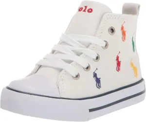 POLO RALPH LAUREN Women's Hamptyn Hi Ii White Mlt RPT Pp Sneaker