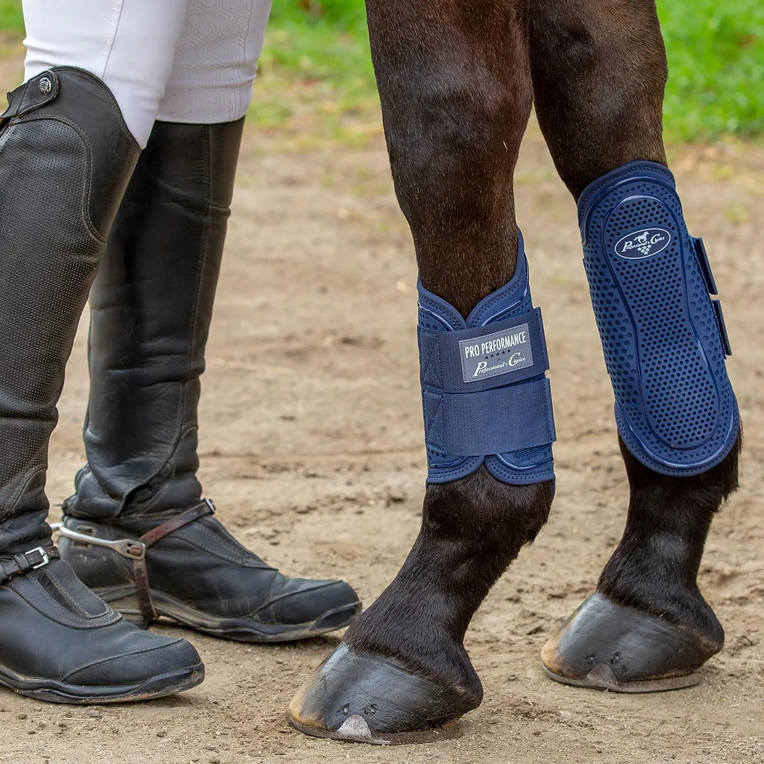 Professional's Choice Pro Performance Hybrid Splint Boot | Durable Pro Mesh Outer Layer | Integrated Strike Area | Exercise or Turnout | Waterproof | Front or Hind Legs | Medium and Large