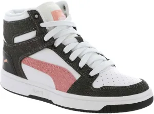 PUMA Rebound Layup Denim Women's Sneaker, 6.5 B(M) US, White-Peach-Black