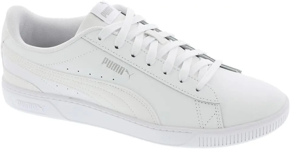 PUMA Vikky v3 Leather Womens Sneaker 7 BM US WhiteWhiteSilver