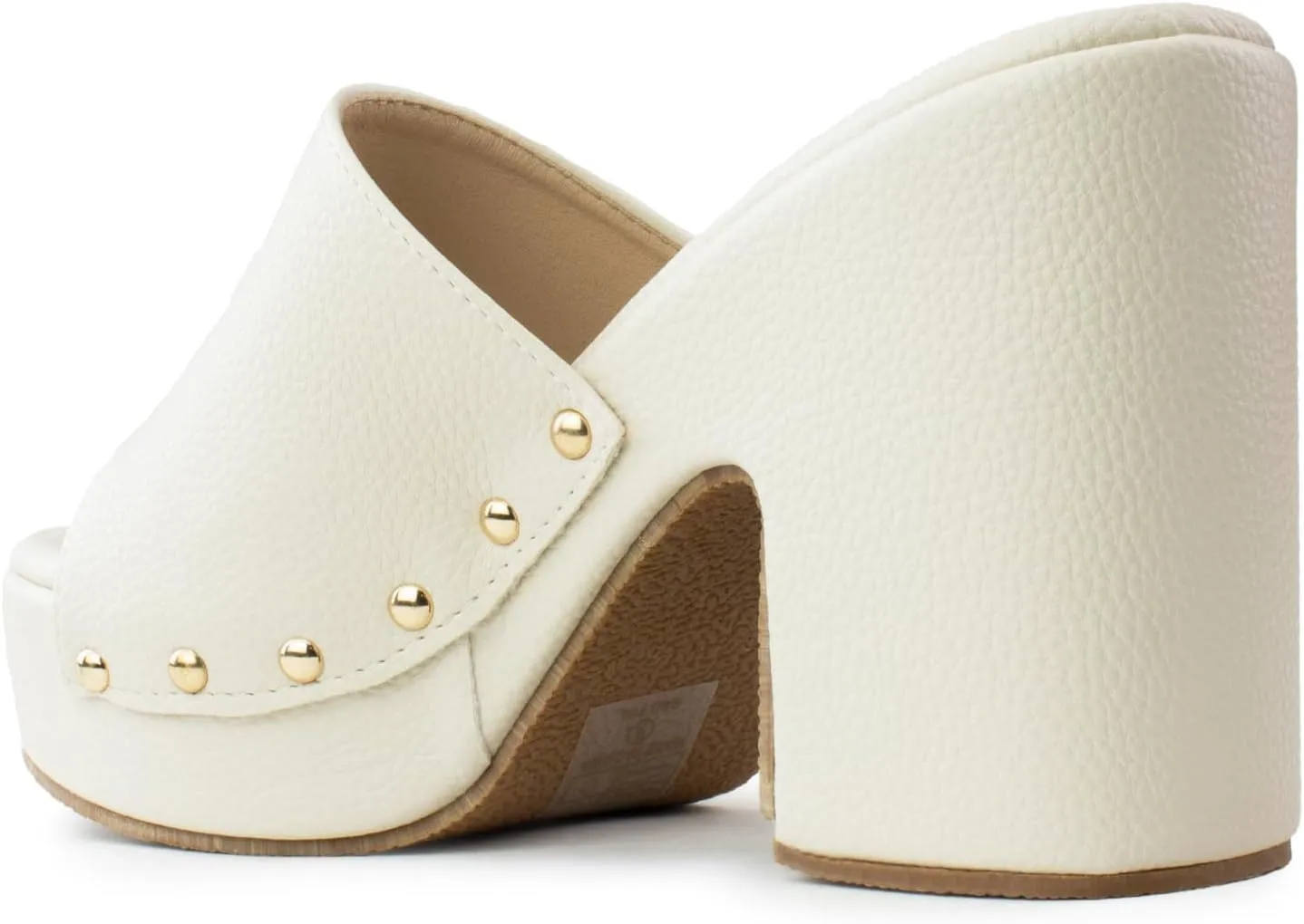 RF ROOM OF FASHION Women's Slip On Chunky Heel Peep Toe Mule Sandals