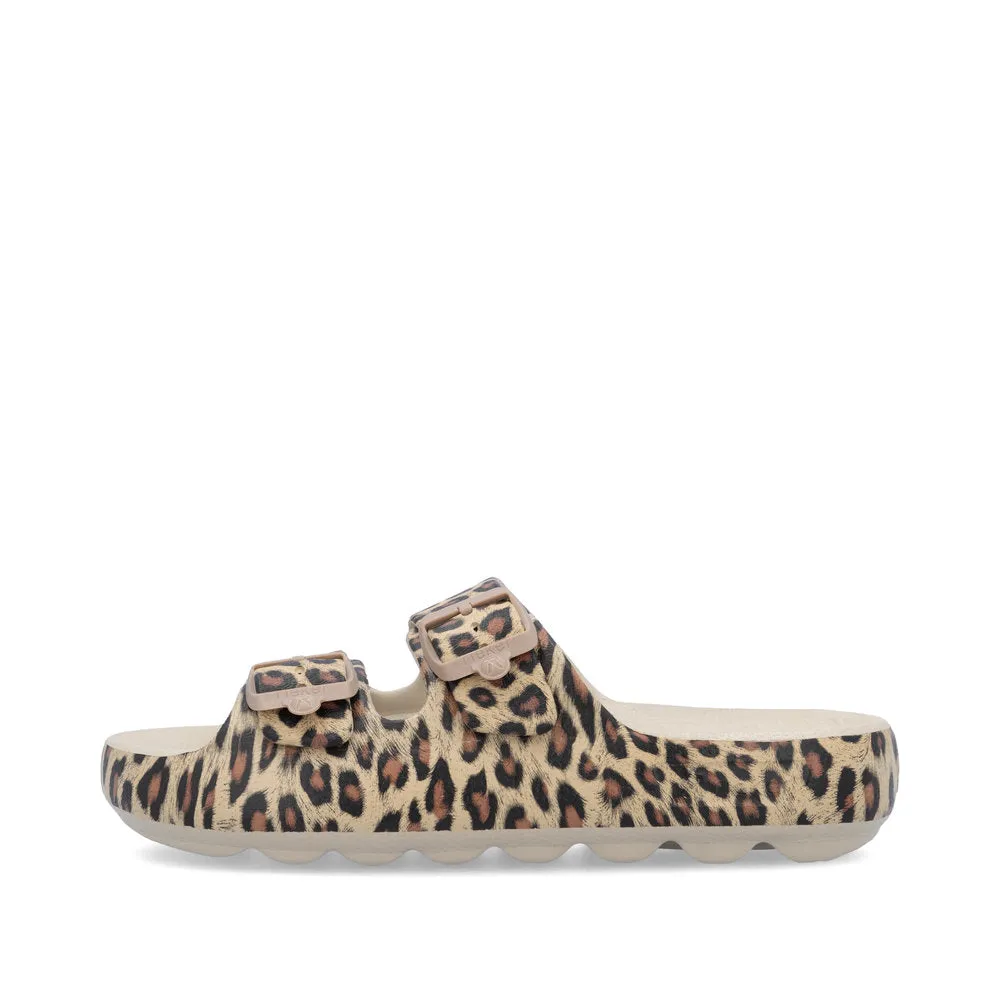 Rieker Evolution P2450 - Ladies Mule in Leopard Print