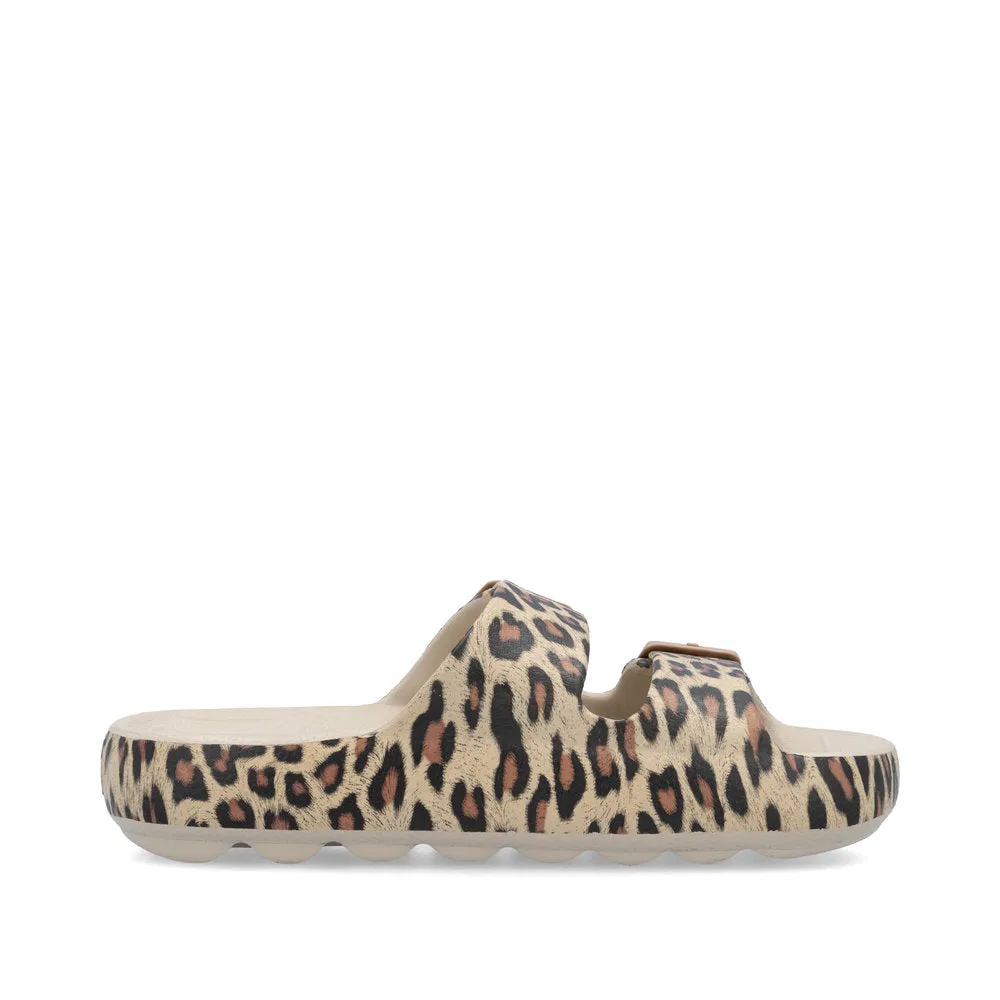 Rieker Evolution P2450 - Ladies Mule in Leopard Print