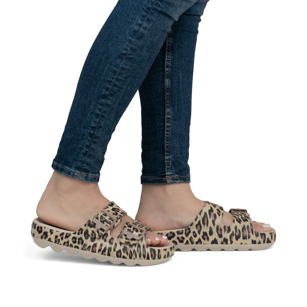 Rieker Evolution P2450 - Ladies Mule in Leopard Print