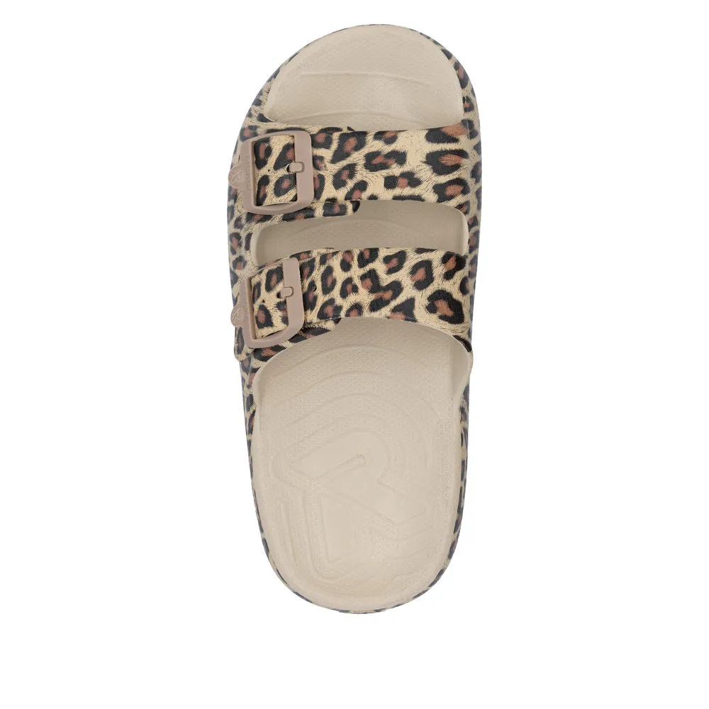 Rieker Evolution P2450 - Ladies Mule in Leopard Print