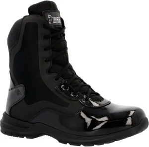 ROCKY Cadet 8" Black Side Zip Public Service Boot, Black, Size 13(M)