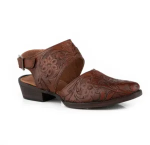 Roper Ladies Dianna Cognac Tooled Leather Shoe