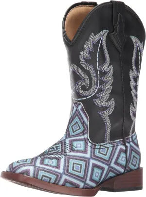 Roper Toddlers Glitter Diamonds Boot, Black, 5
