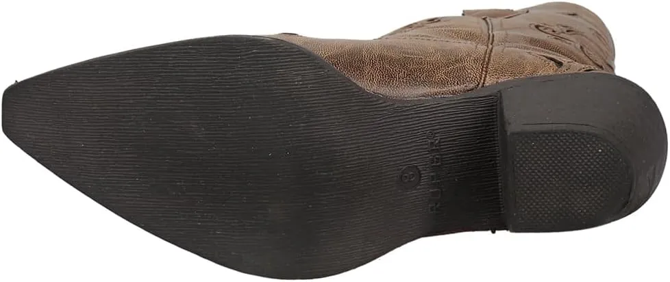 ROPER Womens Chloe Snip Toe Casual Boots Mid Calf Mid Heel 2-3" - Brown