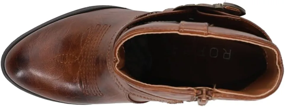 ROPER Womens Maybelle Round Toe Casual Boots Ankle Low Heel 1-2" - Brown
