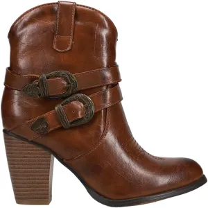 ROPER Womens Maybelle Round Toe Casual Boots Ankle Low Heel 1-2" - Brown