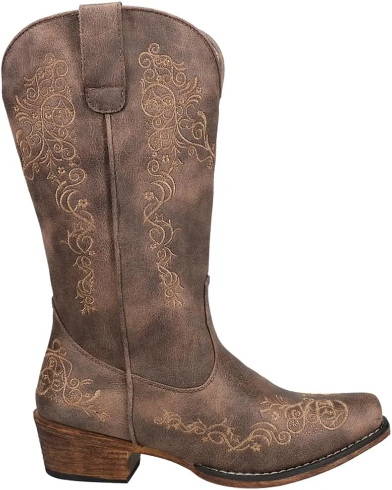 ROPER Women's Riley Scroll Embroidery Snip Toe Western Boot