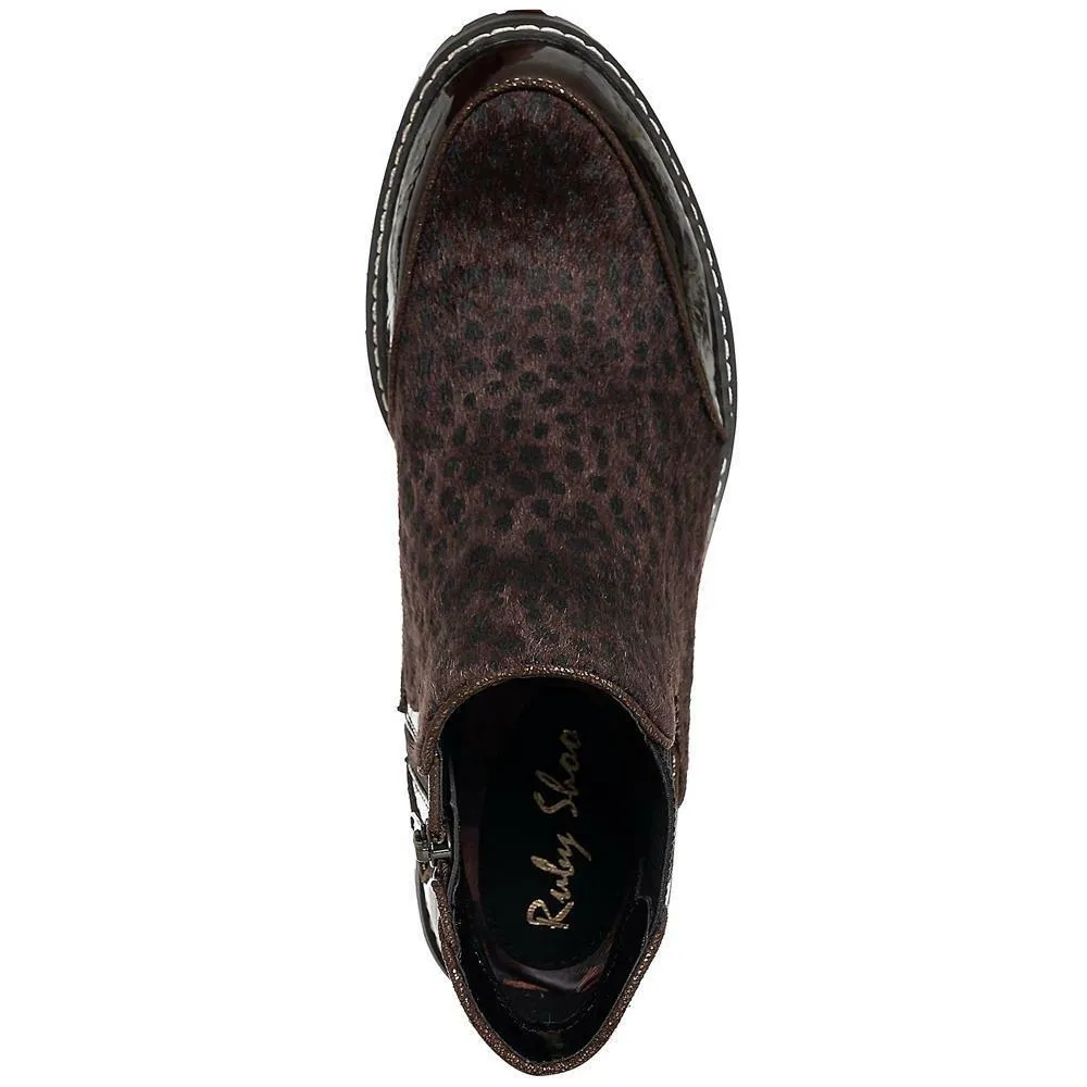 Ruby Shoo Ronni Appaloosa Brown Vegan Friendly Ankle Boots 09390