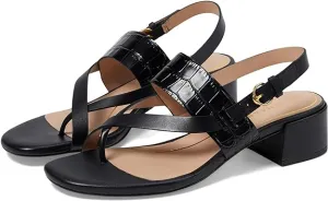 Sandal Anica Secure shipping Slingback Cole Open Toe Leather Heeled Block Limited-stock sale Haan Black Squared Lux