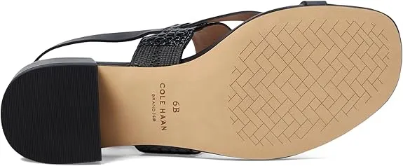 Sandal Anica Secure shipping Slingback Cole Open Toe Leather Heeled Block Limited-stock sale Haan Black Squared Lux