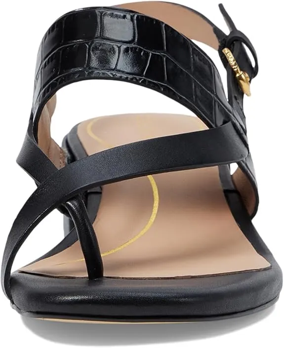 Sandal Anica Secure shipping Slingback Cole Open Toe Leather Heeled Block Limited-stock sale Haan Black Squared Lux