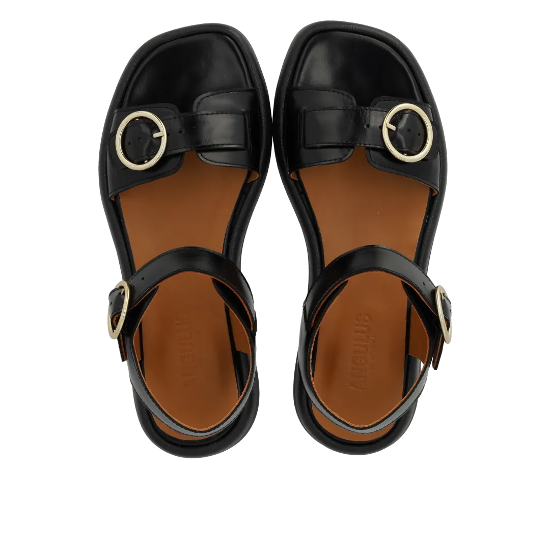 Sandal with gold buckle
