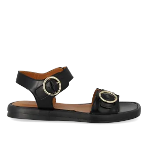 Sandal with gold buckle