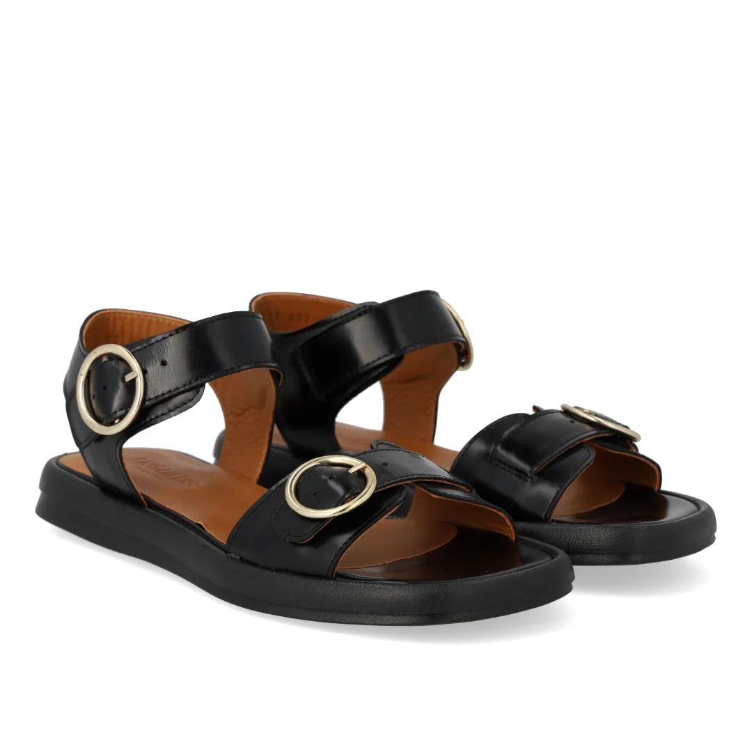 Sandal with gold buckle