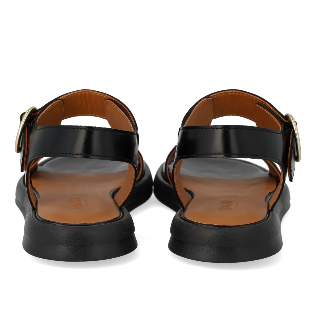 Sandal with gold buckle