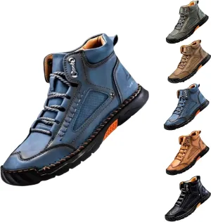 Sawbehind Men's Comfortable Handmade Leather Boots,Arch Support,Wide Men's Comfortable Handmade Leather Boots-Outdoor,Saw Behind Shoes