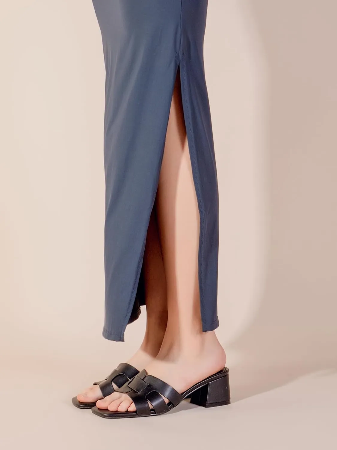 Shoe'N Tale Low Heels for Women Square Open Toe Mules Chunky Block Comfortable Slip On Dressy Sandals