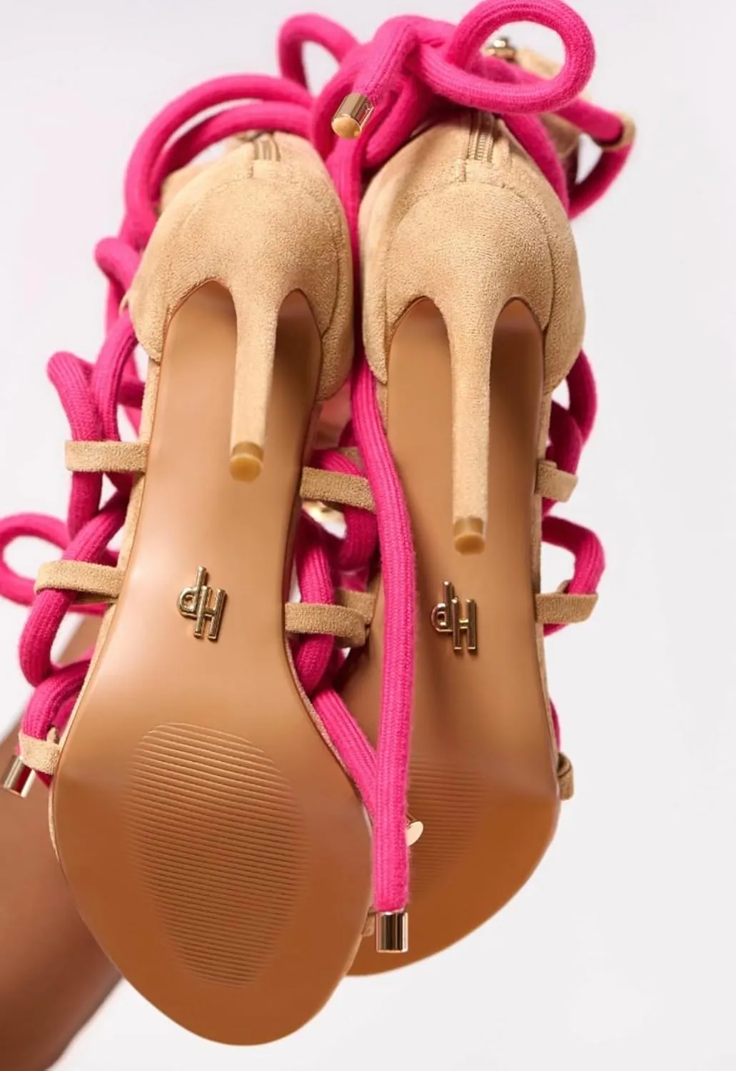 Signature Collection Ainsley Women Pink Gladiator High Heels Sandal - Elegant & Comfortable Fashion Footwear for Every Occasion