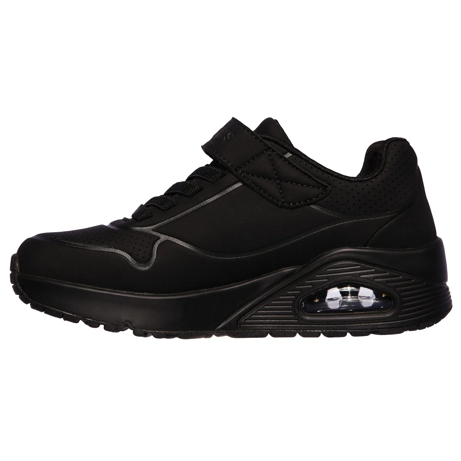 Skechers Kids Uno Air Blitz Black Hook & Loop Trainers Shoes