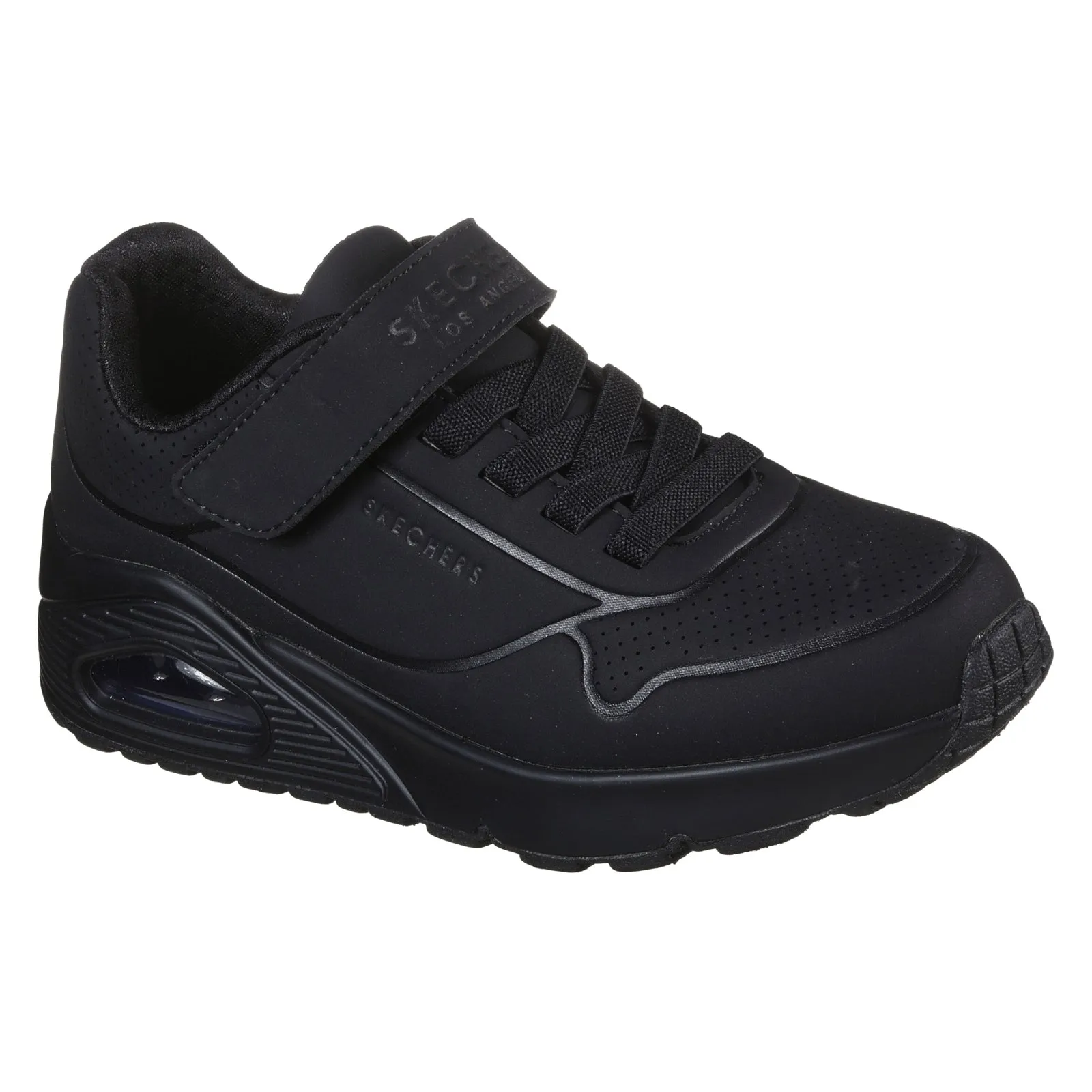 Skechers Kids Uno Air Blitz Black Hook & Loop Trainers Shoes