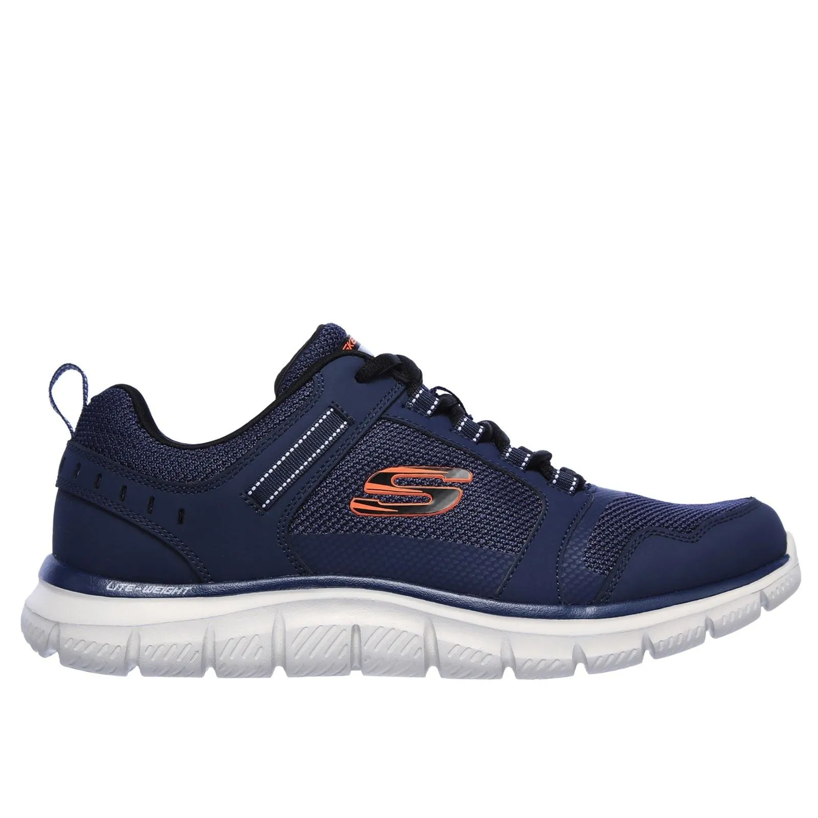 Skechers Men's Track Knockhill Shoes in Navy/Orange
